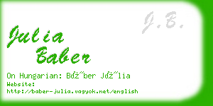 julia baber business card